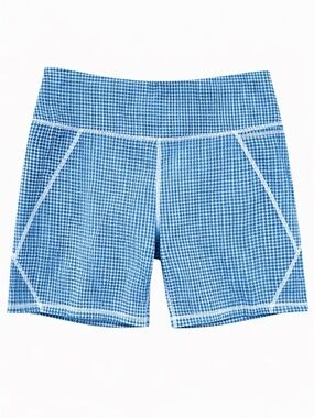 Sweaty Betty Power Biker Shorts Blue Geo Print 6” Activewear 12